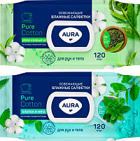 Влажные салфетки Aura Pure Cotton