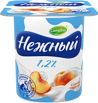 Продукт йогуртный Нежный с соком персика 1,2%