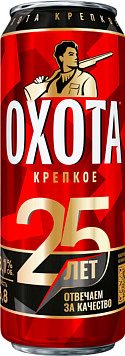 Пиво Охота Крепкое светлое пастеризованное ж/б