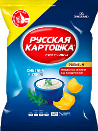 Чипсы Русская картошка Сметана и Укроп