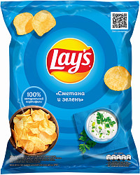 Чипсы Лэйс сметана и зелень