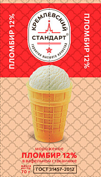 Мороженое Кремлевский стандарт пломбир 12%