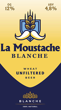 Пиво La Moustache Blanche светлое пастер.нефильтр.ж/б