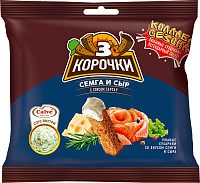 Сухарики Три Корочки семга и сыр + соус тар-тар