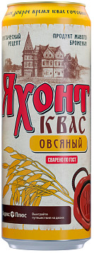 Квас Яхонт овсяный нефильтрованный пастеризованный ж/б