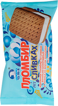 Мороженое Пломбир на сливках ванильно шоколадный в печенье