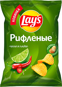 Чипсы Лэйс рифлёные чили и лайм