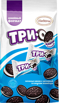 Печенье Трио какао с начинкой пломбир 