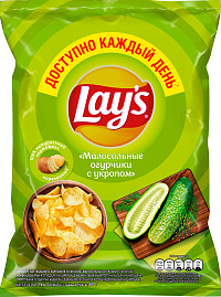 Чипсы Лэйс Малосольные огурчики с укропом