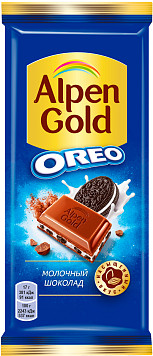 Шоколад Альпен Гольд молочный Орео