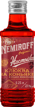 Настойка сладкая Немирофф клюква на коньяке