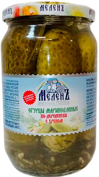 Огурцы Меленъ по деревенски с хреном маринованные