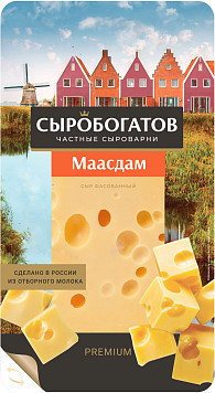 Сыр Сыробогатов Маасдам нарезка 45%