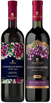Вино Музаради Алазанская Долина красное полусладкое