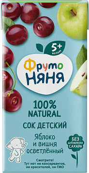 Сок ФрутоНяня яблоко вишня
