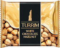 Шоколад Turrim белый с цельным лесным орехом и хрустящим рисом