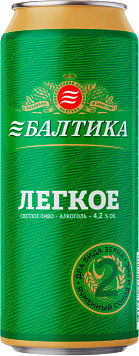 Пиво Балтика Лёгкое светлое пастеризованное ж/б