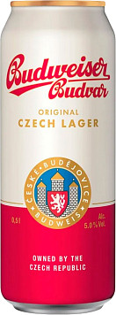 Пиво Будвайзер Будвар светлое фильтрованное пастеризованное ж/б