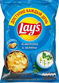 Чипсы Лэйс Сметана и зелень
