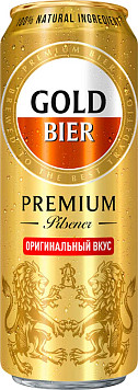 Пиво Голд Премиум Пилсенер светлое пастеризованное ж/б