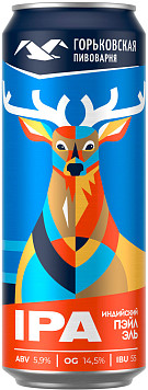 Пиво Горьковская пивоварня Индийский Пэйл Эль светлое нефильтрованное пастеризованное ж/б