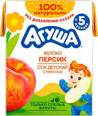 Сок Агуша яблоко персик с мякотью