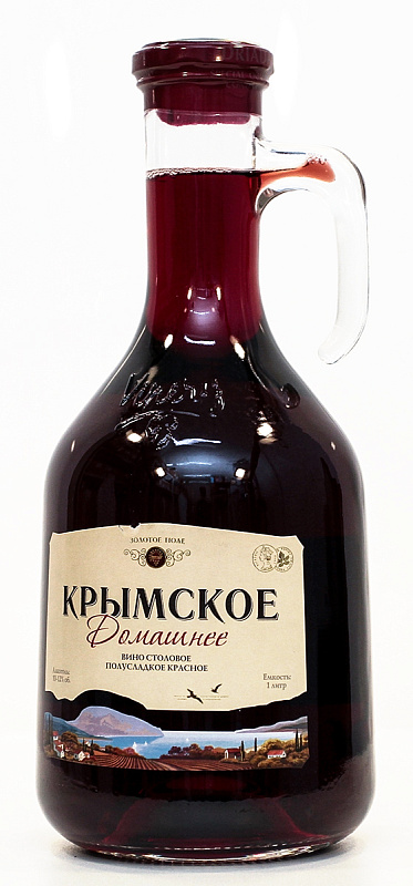 Вино Домашнее Крымское красное полусладкое