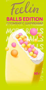 Мороженое Feelin эскимо с шариками и глазурью со вкусом банана