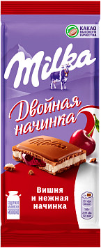 Шоколад Милка молочный вишня