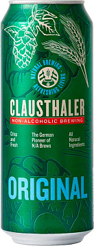 Пиво Клаусталер Ориджинал светлое пастеризованное фильтрованное безалкогольное ж/б
