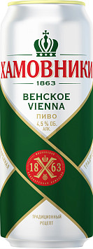 Пиво Хамовники Венское ж/б