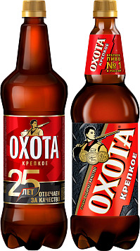 Пиво Охота крепкое светлое ПЭТ