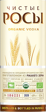 Водка Чистые Росы из ржаного зерна