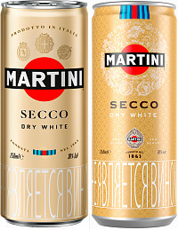 Напиток газированный виноградосодержащий Мартини Секко белый полусухой ж/б 