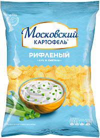 Чипсы Московский картофель лук сметана рифленый